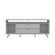 62.99 tv stand with metal legs and 2 drawers in white by Manhattan Comfort additional picture 9