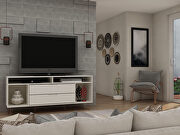 62.99 TV stand with metal legs and 2 drawers in off white by Manhattan Comfort additional picture 12