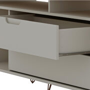62.99 TV stand with metal legs and 2 drawers in off white by Manhattan Comfort additional picture 7