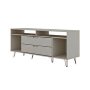 62.99 TV stand with metal legs and 2 drawers in off white by Manhattan Comfort additional picture 8