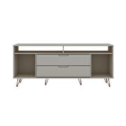 62.99 TV stand with metal legs and 2 drawers in off white by Manhattan Comfort additional picture 9