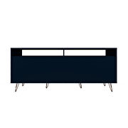 62.99 TV stand with metal legs and 2 drawers in tatiana midnight blue by Manhattan Comfort additional picture 4