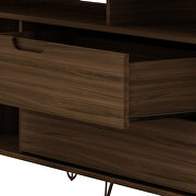 62.99 tv stand with metal legs and 2 drawers in brown by Manhattan Comfort additional picture 5