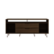 62.99 tv stand with metal legs and 2 drawers in brown by Manhattan Comfort additional picture 7