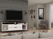 62.99 TV stand with metal legs and 2 drawers in off white and nature by Manhattan Comfort additional picture 10