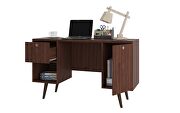 1-drawer mid-century office desk in dark brown by Manhattan Comfort additional picture 4