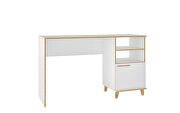 2-shelf mid-century office desk in white by Manhattan Comfort additional picture 2