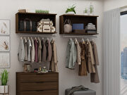 35.24 open floating hanging closet with shelf and hanging rod in brown by Manhattan Comfort additional picture 2