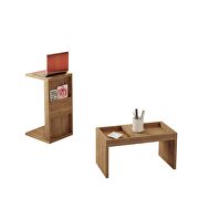 Modern end table with magazine shelf in nature by Manhattan Comfort additional picture 4