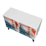 Mid-century- modern double side table 2.0 with 3 shelves in multi color red and blue by Manhattan Comfort additional picture 9
