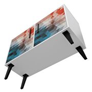 Mid-century- modern double side table 2.0 with 3 shelves in multi color red and blue by Manhattan Comfort additional picture 10