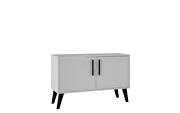 Mid-century- modern double side table 2.0 with 3 shelves in white by Manhattan Comfort additional picture 2