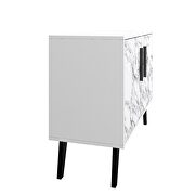 Mid-century- modern double side table 2.0 with 3 shelves in white marble by Manhattan Comfort additional picture 8