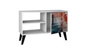 Mid-century- modern 35.43 TV stand with 3 shelves in multi color red and blue by Manhattan Comfort additional picture 5