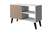 Mid-century- modern 35.43 TV stand with 3 shelves in white by Manhattan Comfort additional picture 8