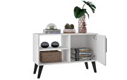 Mid-century- modern 35.43 TV stand with 3 shelves in white marble by Manhattan Comfort additional picture 4