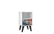 Mid-century- modern nightstand 1.0 with 1 shelf in multi color red and blue by Manhattan Comfort additional picture 2