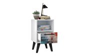 Mid-century- modern nightstand 1.0 with 1 shelf in multi color red and blue by Manhattan Comfort additional picture 4
