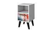 Mid-century- modern nightstand 1.0 with 1 shelf in multi color red and blue by Manhattan Comfort additional picture 6