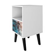 Mid-century- modern nightstand 1.0 with 1 shelf in multi color red and blue by Manhattan Comfort additional picture 7