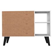 Mid-century- modern 35.43 sideboard with 4 shelves in multi color red and blue by Manhattan Comfort additional picture 6