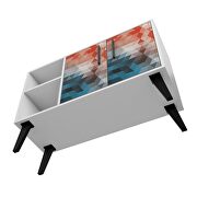 Mid-century- modern 35.43 sideboard with 4 shelves in multi color red and blue by Manhattan Comfort additional picture 10