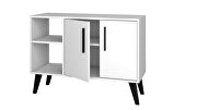 Mid-century- modern 35.43 sideboard with 4 shelves in white additional photo 5 of 9