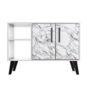 Mid-century- modern 35.43 sideboard with 4 shelves in white marble by Manhattan Comfort additional picture 5
