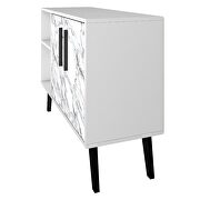 Mid-century- modern 35.43 sideboard with 4 shelves in white marble by Manhattan Comfort additional picture 7