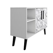 Mid-century- modern 35.43 sideboard with 4 shelves in white marble by Manhattan Comfort additional picture 8