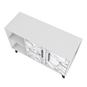 Mid-century- modern 35.43 sideboard with 4 shelves in white marble by Manhattan Comfort additional picture 9