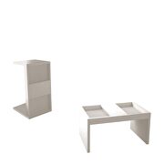 Modern coffee table with magazine shelf in white by Manhattan Comfort additional picture 4