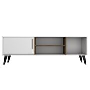 Mid-century- modern 63 TV stand with 4 shelves in white and oak by Manhattan Comfort additional picture 5