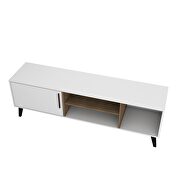 Mid-century- modern 63 TV stand with 4 shelves in white and oak by Manhattan Comfort additional picture 9