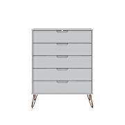 5-drawer tall dresser with metal legs in white by Manhattan Comfort additional picture 10