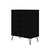 5-drawer tall dresser with metal legs in black by Manhattan Comfort additional picture 6