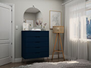5-drawer tall dresser with metal legs in tatiana midnight blue by Manhattan Comfort additional picture 3