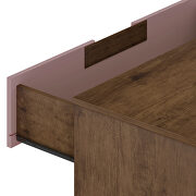 5-drawer tall dresser with metal legs in nature and rose pink by Manhattan Comfort additional picture 3