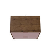 5-drawer tall dresser with metal legs in nature and rose pink by Manhattan Comfort additional picture 5