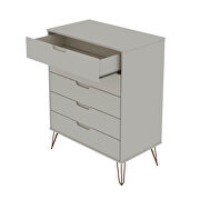 5-drawer tall dresser with metal legs in off white by Manhattan Comfort additional picture 5