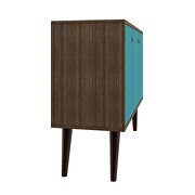Mid-century- modern 35.43 sideboard 2.0 with 3 shelves in oak and aqua blue by Manhattan Comfort additional picture 6