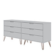 6-drawer double low dresser with metal legs in white by Manhattan Comfort additional picture 6