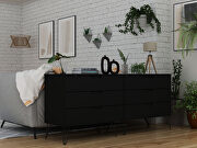 6-drawer double low dresser with metal legs in black by Manhattan Comfort additional picture 3