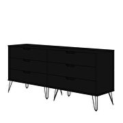 6-drawer double low dresser with metal legs in black by Manhattan Comfort additional picture 5