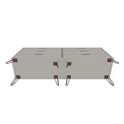 6-drawer double low dresser with metal legs in off white and nature by Manhattan Comfort additional picture 8
