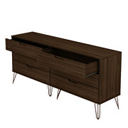 6-drawer double low dresser with metal legs in brown by Manhattan Comfort additional picture 5