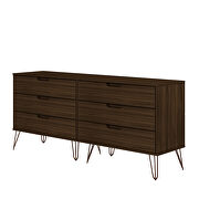 6-drawer double low dresser with metal legs in brown by Manhattan Comfort additional picture 6