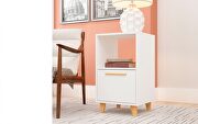 Mid-century - modern nightstand with 1 shelf in white by Manhattan Comfort additional picture 5