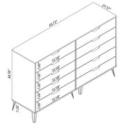 10-drawer double tall dresser with metal legs in white additional photo 2 of 10