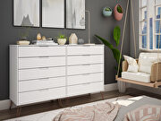 10-drawer double tall dresser with metal legs in white additional photo 4 of 10